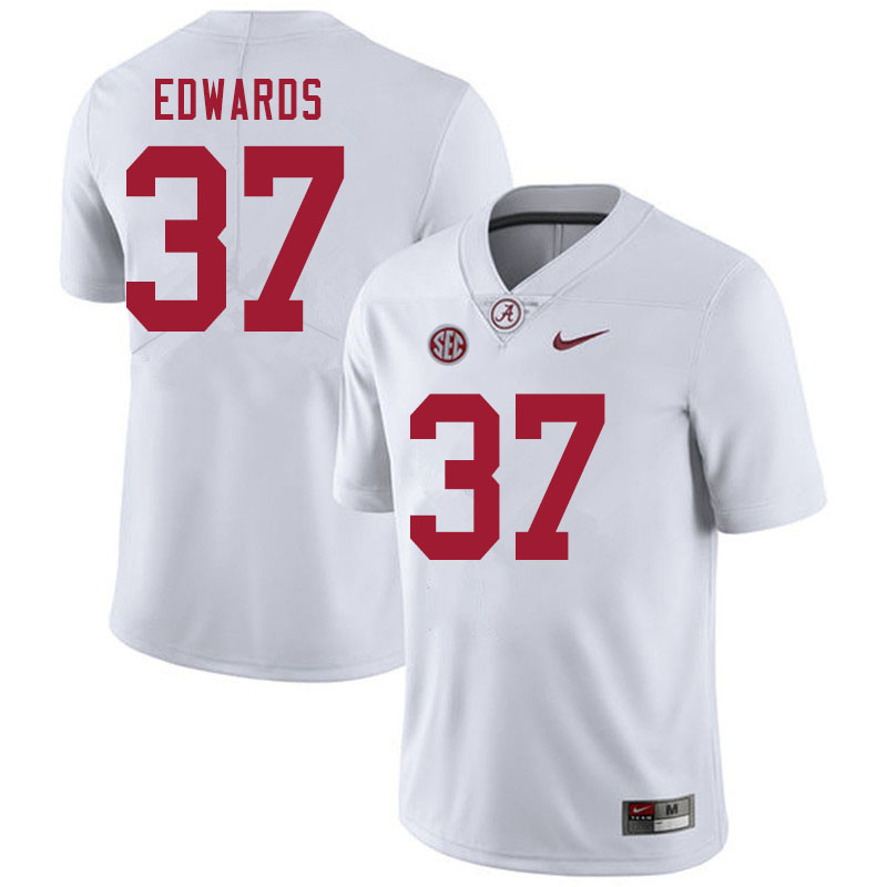 Alabama Crimson Tide Men's Jalen Edwards #37 White NCAA Nike Authentic Stitched 2020 College Football Jersey OY16I11XV